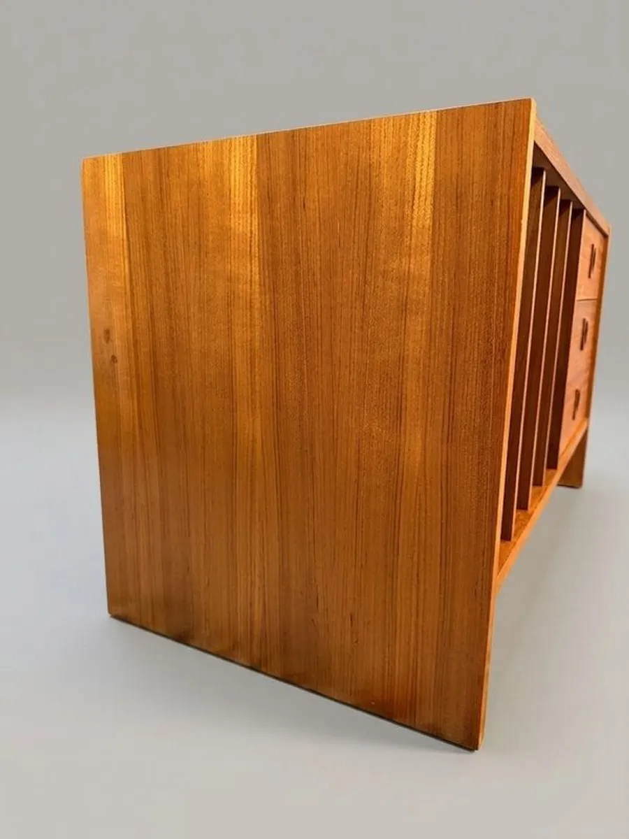 Vintage Danish Teak LP Record Cabinet & Media Console - Image 4
