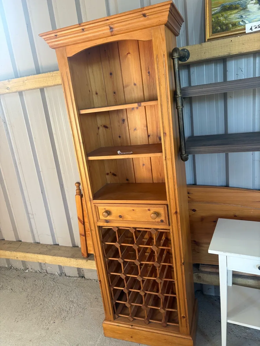 Pine Wine rack & book shelf - Image 1