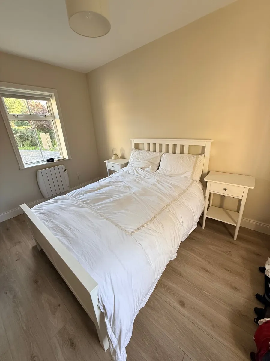 Double Bed + mattress + 2 bedside tables - Image 1
