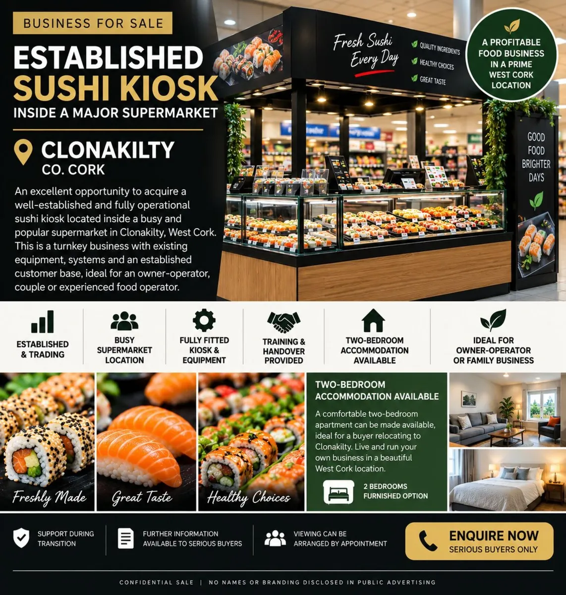 Established Sushi Kiosk Business for Sale
