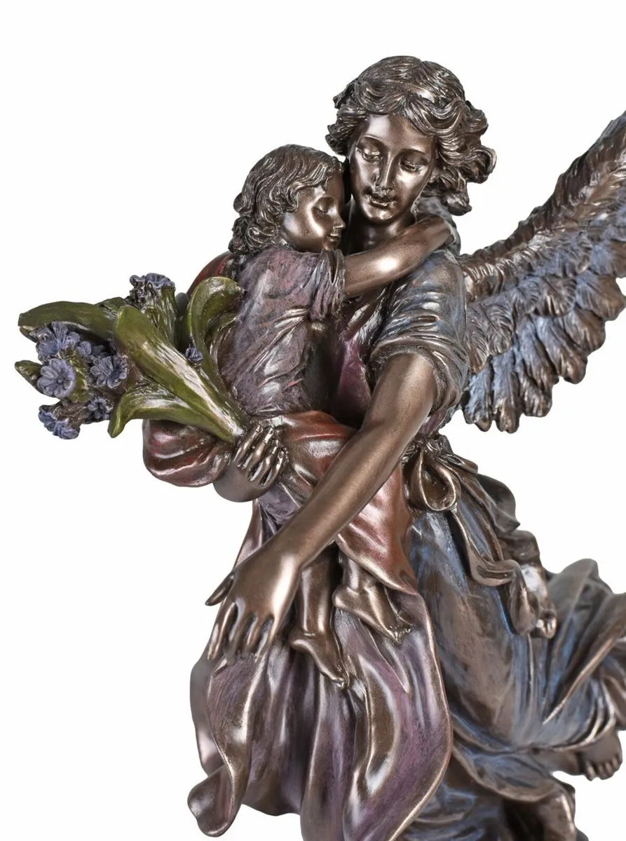 Veronese Guardian Angel with Child Sculpture Art N - Image 1