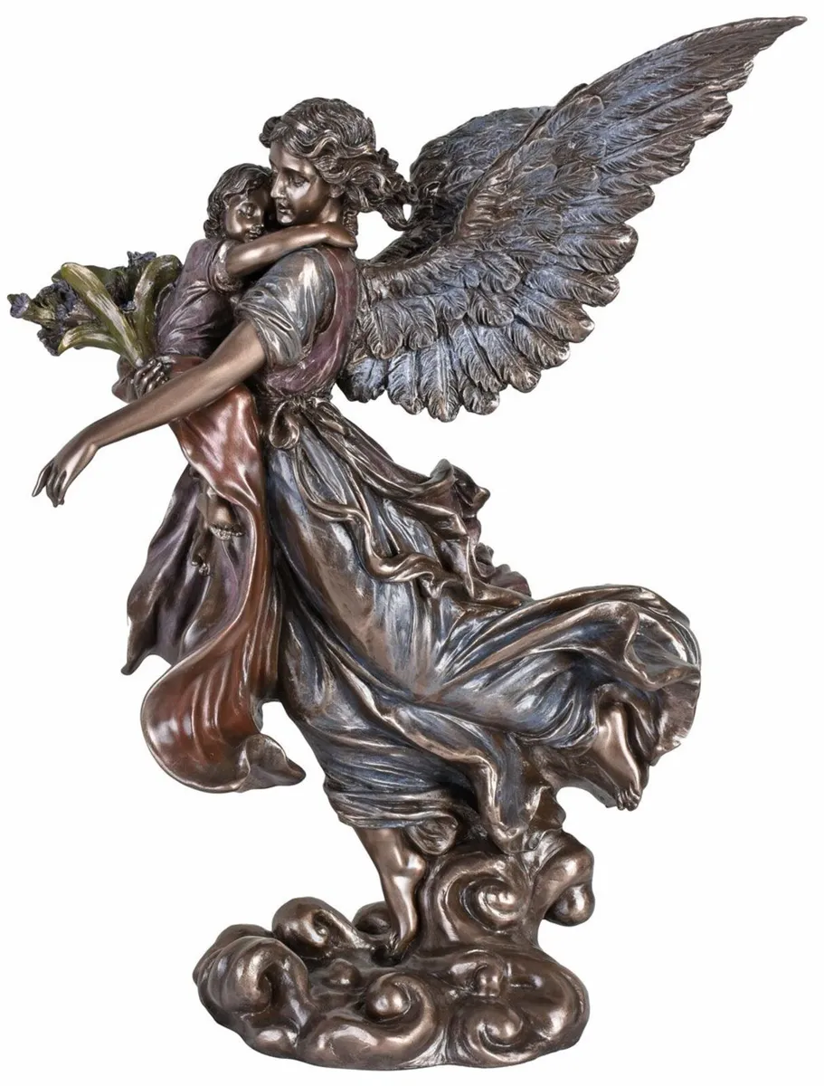 Veronese Guardian Angel with Child Sculpture Art N - Image 2