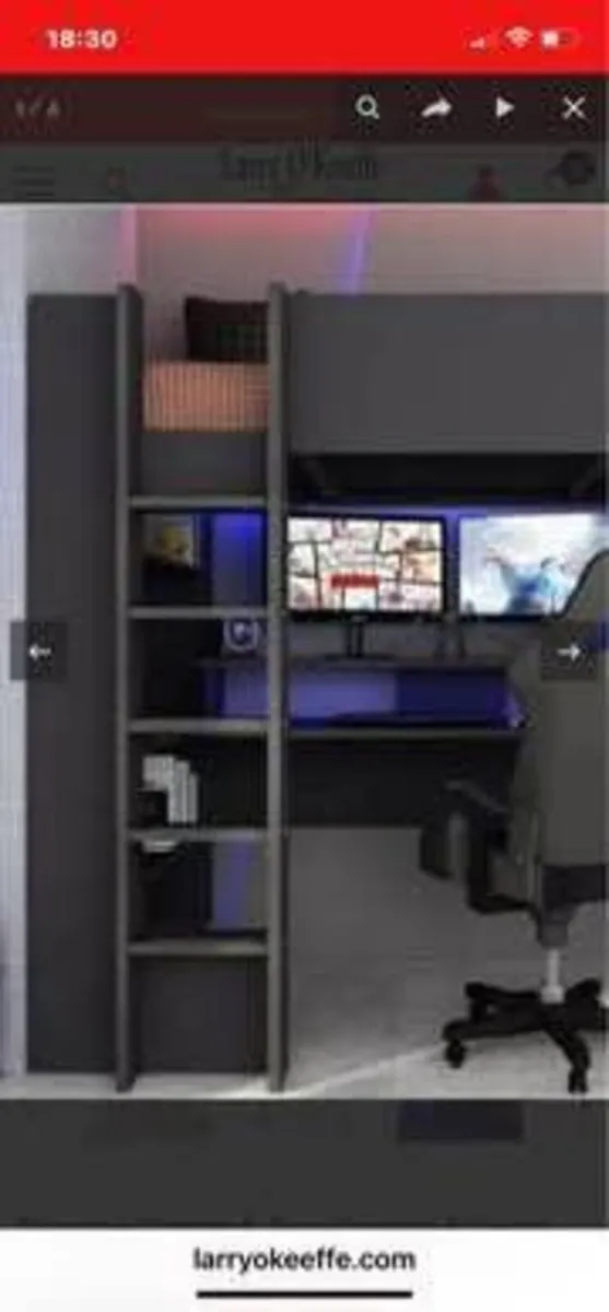 High sleeper and desk gaming area - Image 4