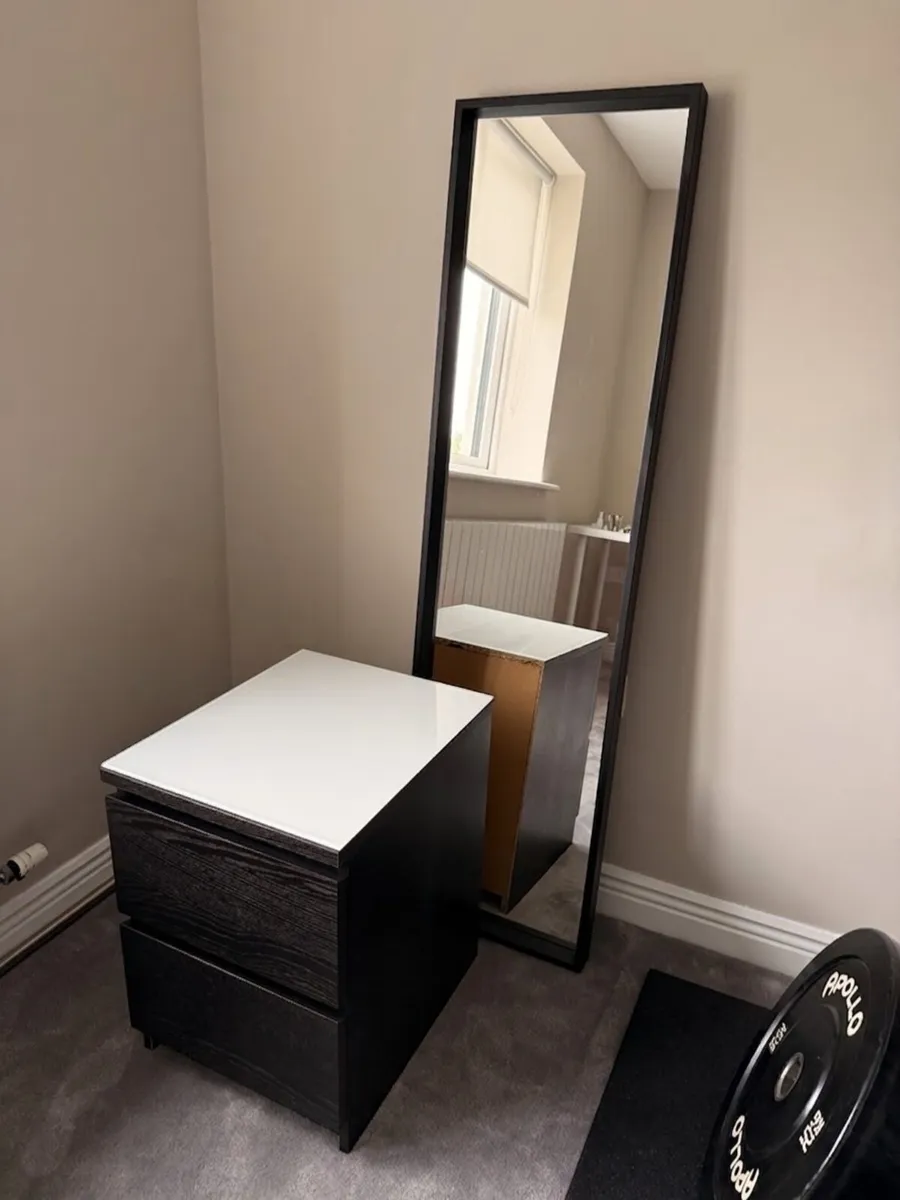 Modern Mirror and Drawer Unit Combo