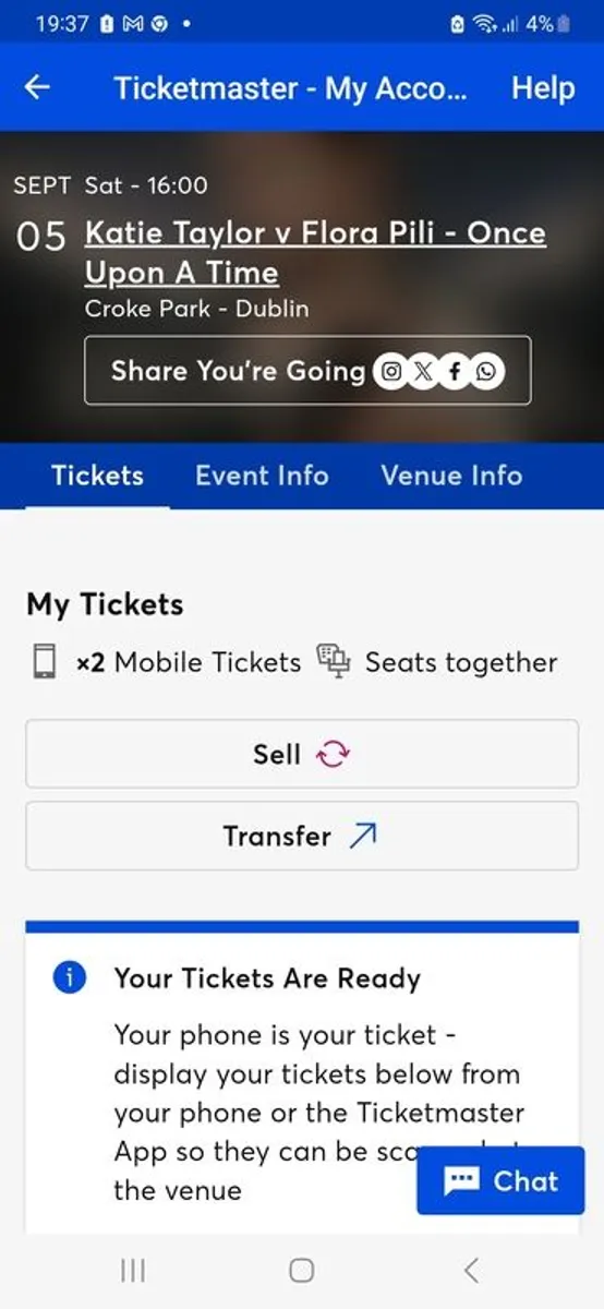 VIP Pitch Seating Katie Taylor boxing tickets - Image 1