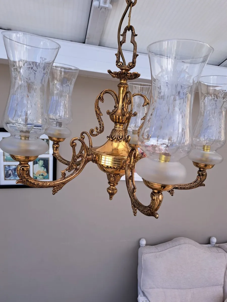 2 Bronze Chandeliers - Image 2