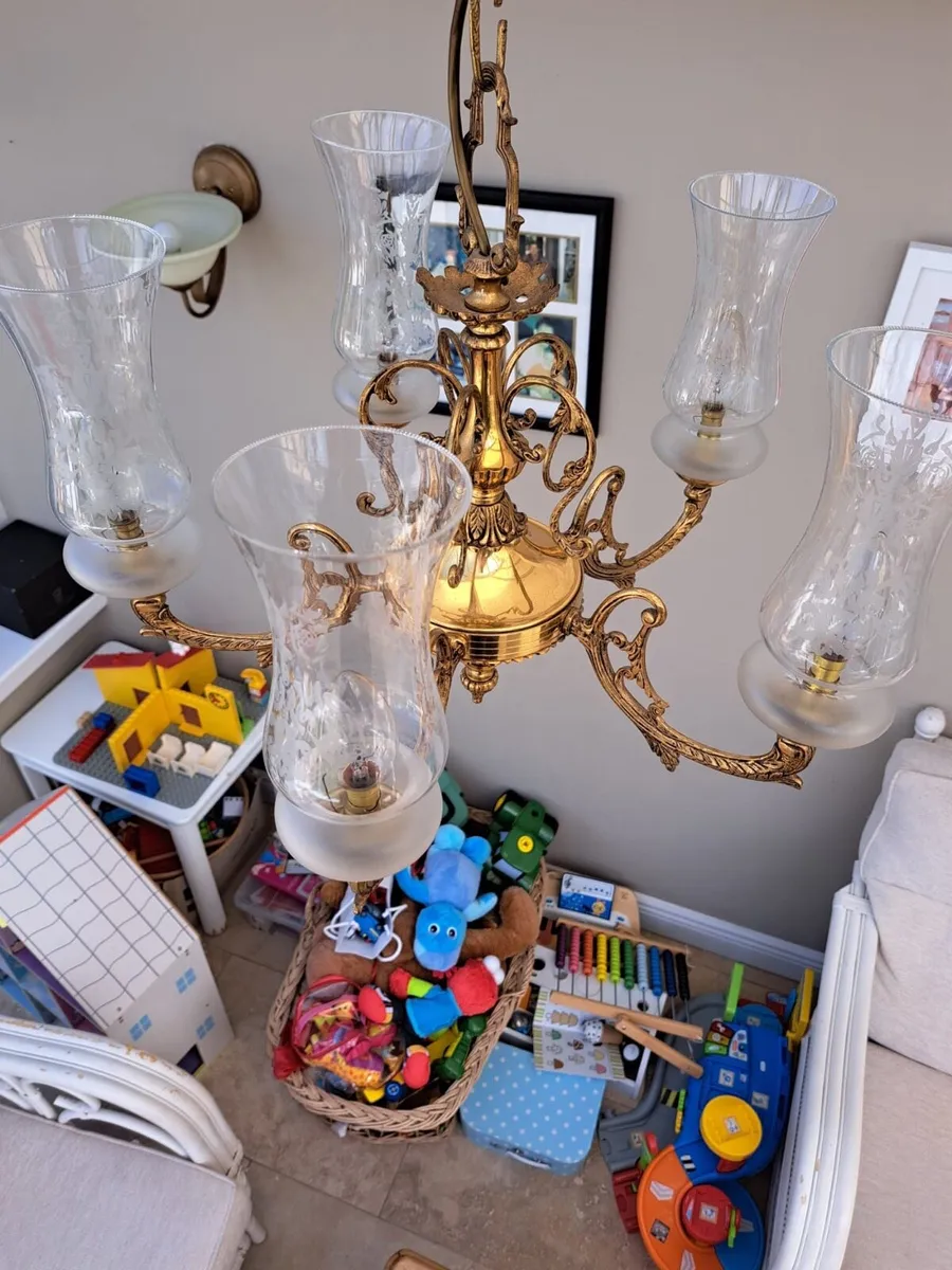 2 Bronze Chandeliers - Image 3