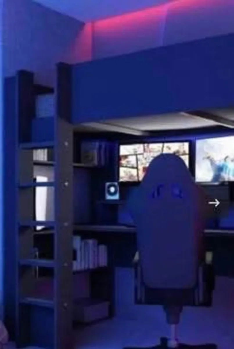 High sleeper and desk gaming area - Image 1