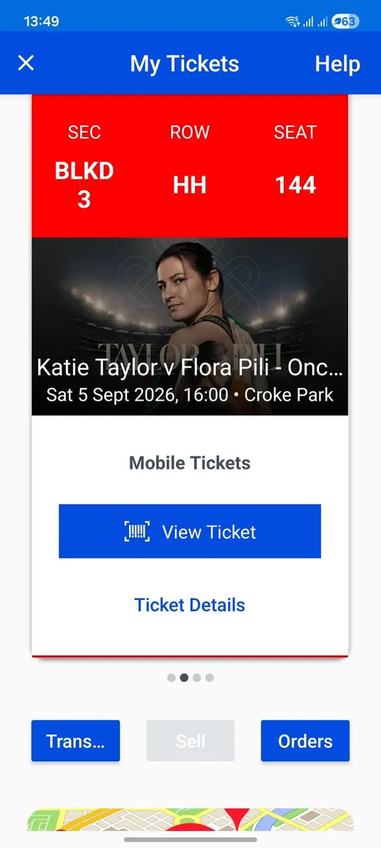Kaiie Taylor pitch ticket - Image 1