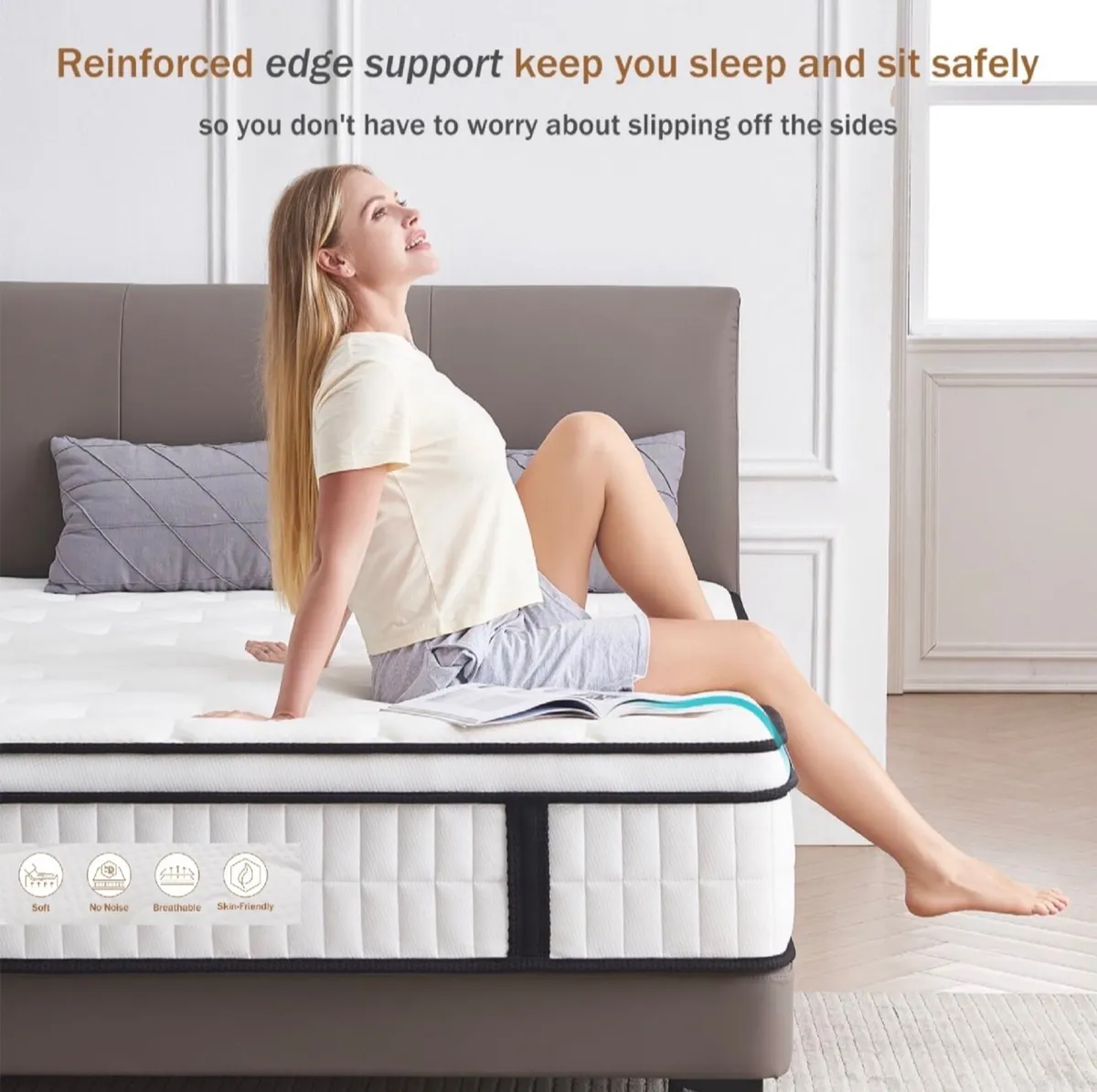 5FT King Size Mattress, 10.2 INCH King Memory Foam - Image 3