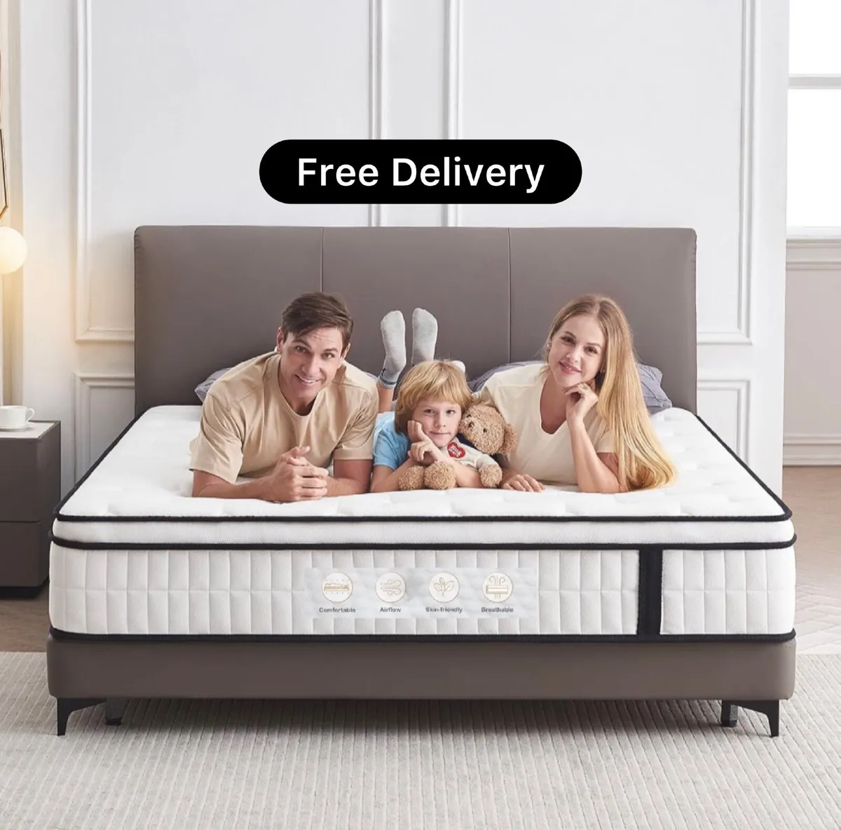 5FT King Size Mattress, 10.2 INCH King Memory Foam - Image 1