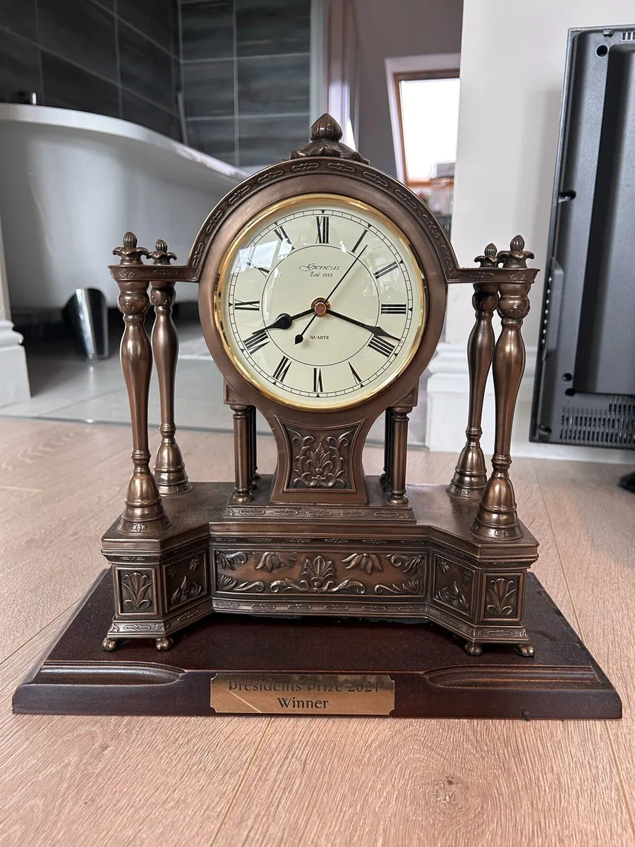 Genesis Fine Arts Cold Cast Ornate Mantel Clock - Image 2