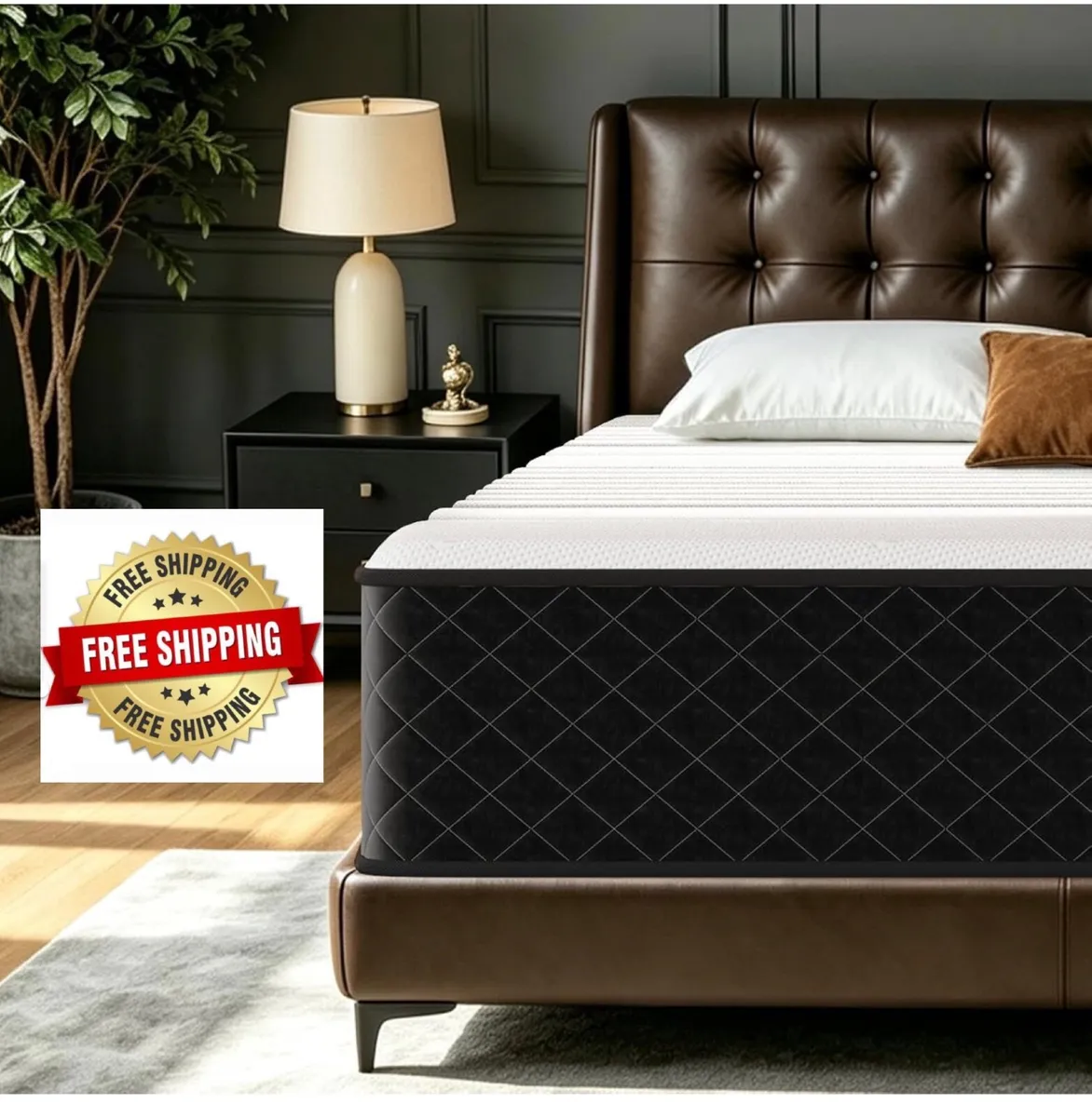 Extra Firm King Size Mattress 10 Inch, 7-Zone Hybr - Image 1