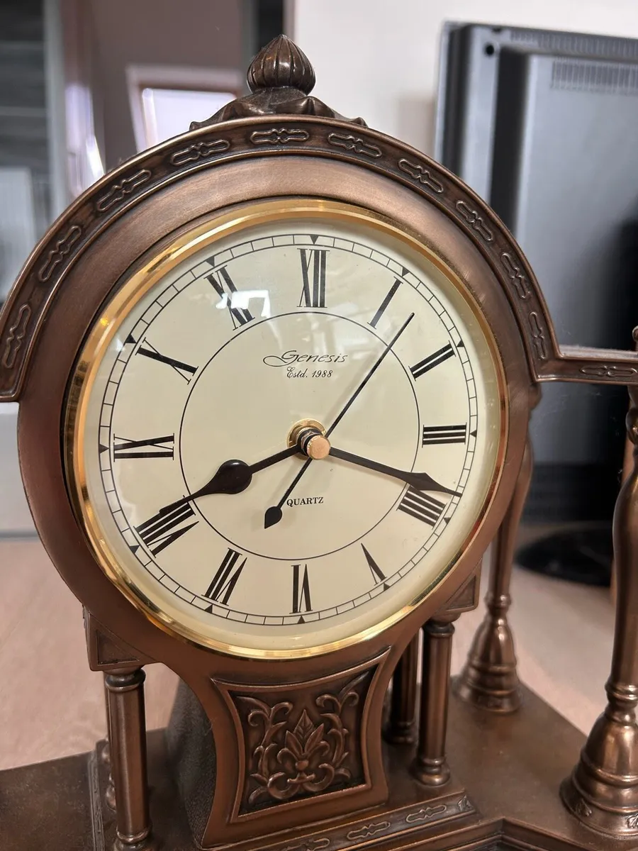 Genesis Fine Arts Cold Cast Ornate Mantel Clock - Image 3