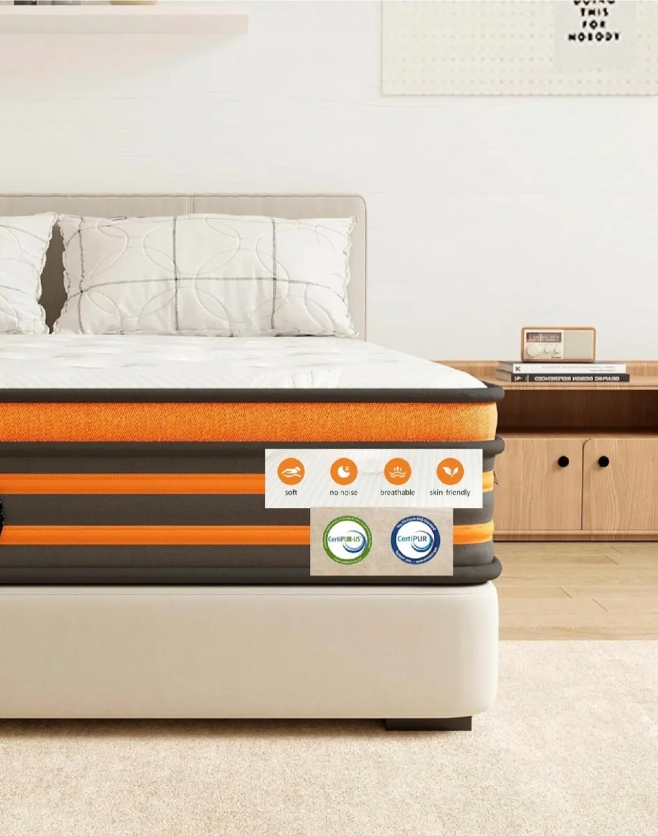 5FT King Size Mattress, 10 Inch 9 Zone Hybrid Orth - Image 3