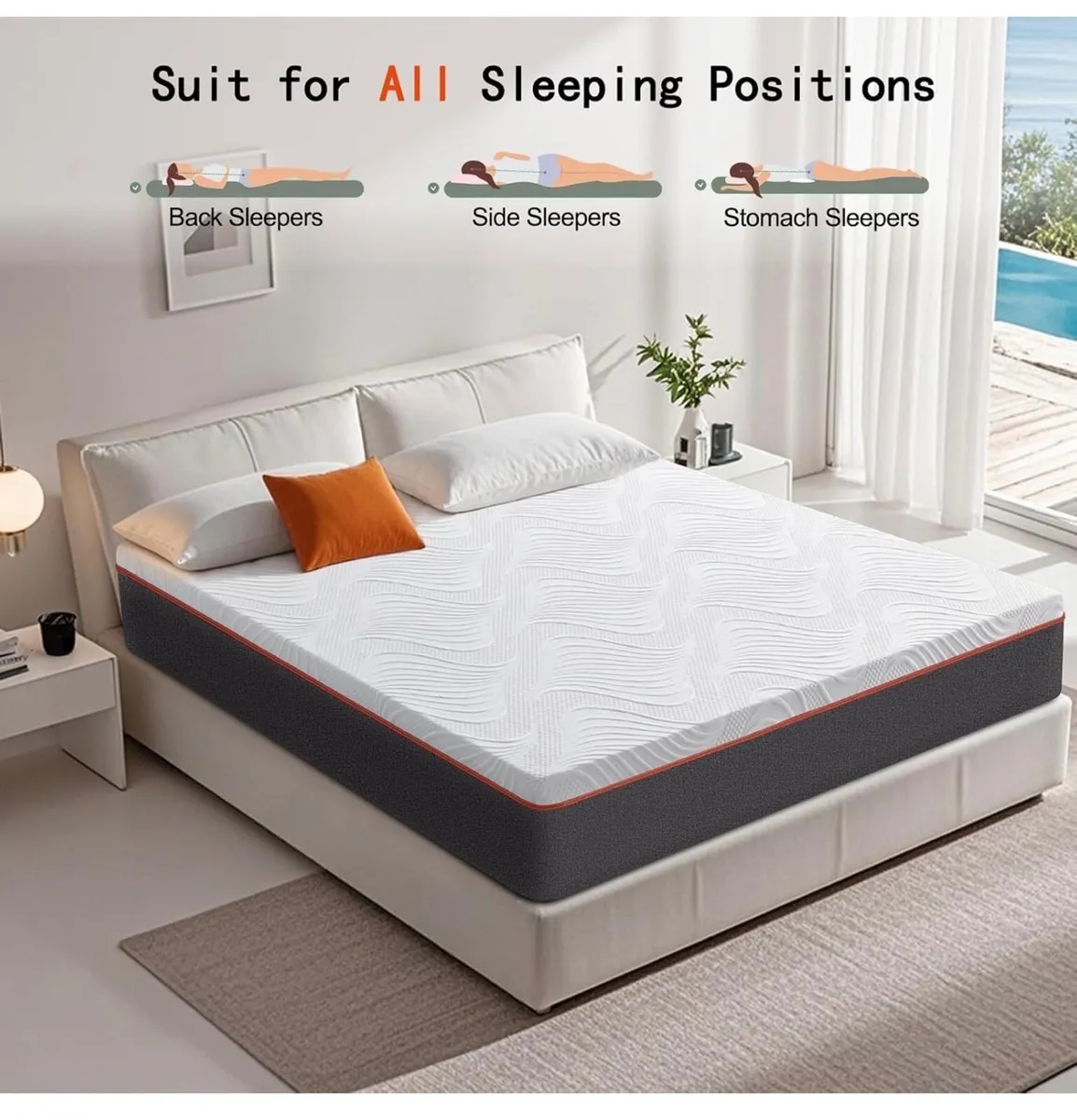 King Memory Foam Mattress, Cooling 5ft Kingsize Ma - Image 2