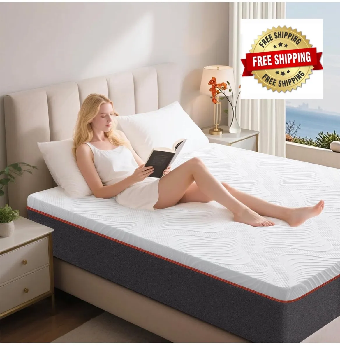 King Memory Foam Mattress, Cooling 5ft Kingsize Ma - Image 1