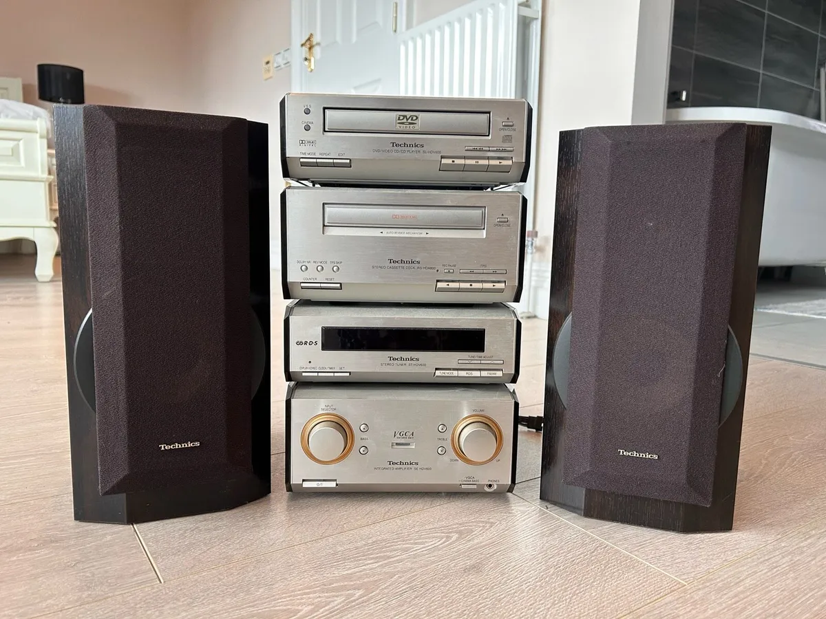 TECHNICS Hi-Fi w/ Speakers, CD, DVD, Cassette, Aux - Image 2