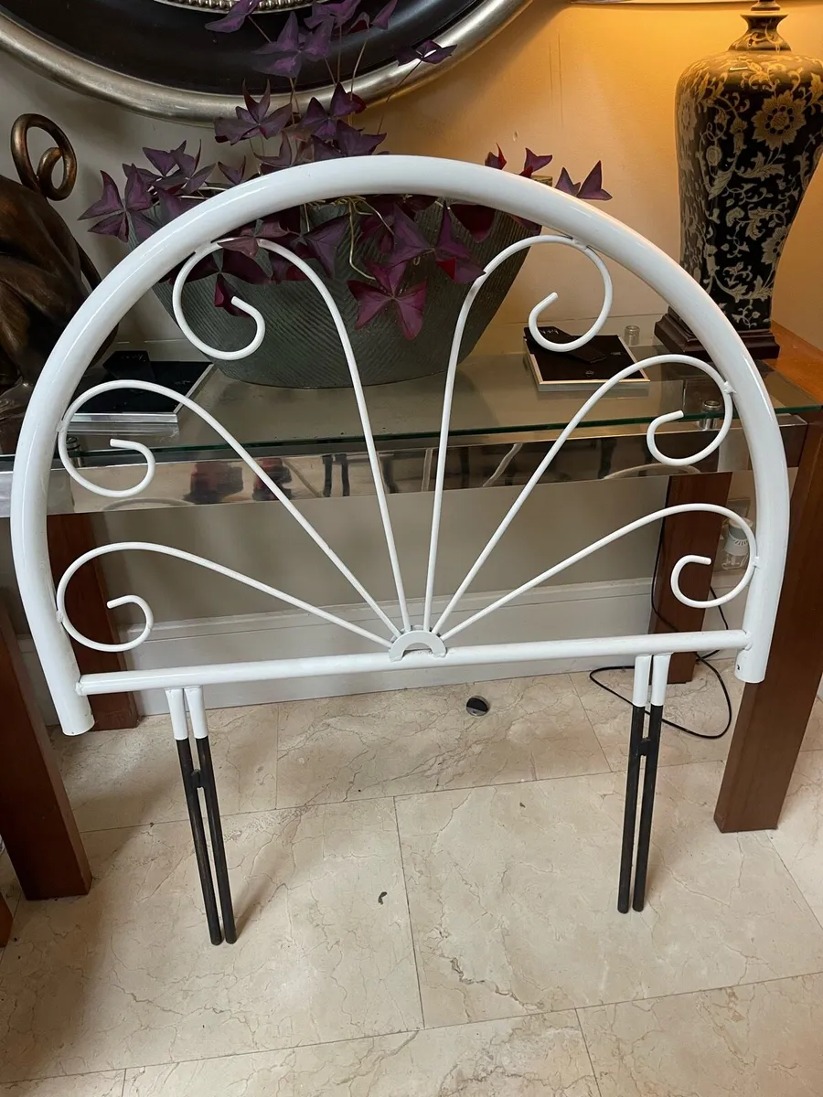 Good Solid Single White Metal Headboard - Deliver