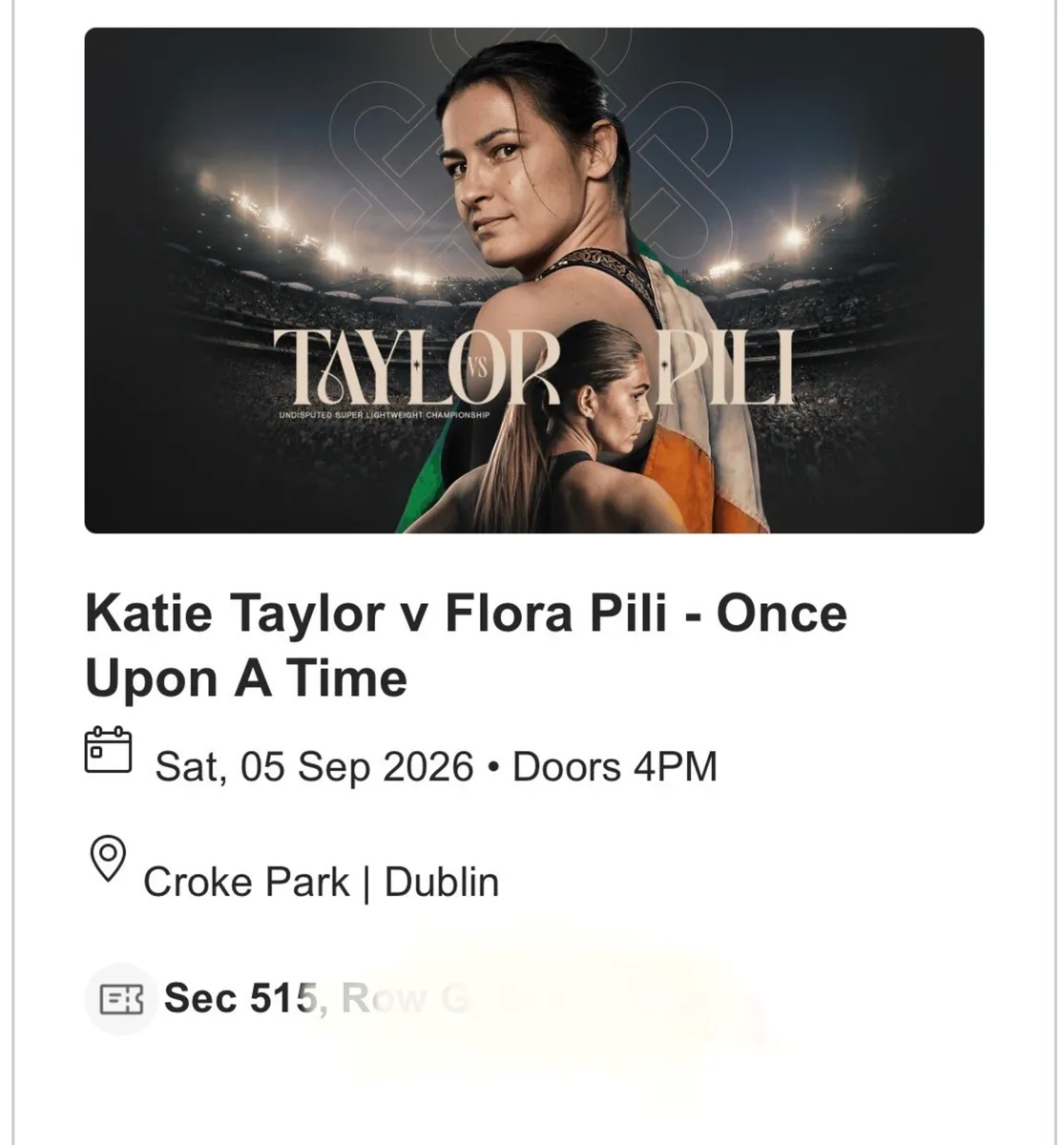 Katie Taylor v Flora Pili Premium