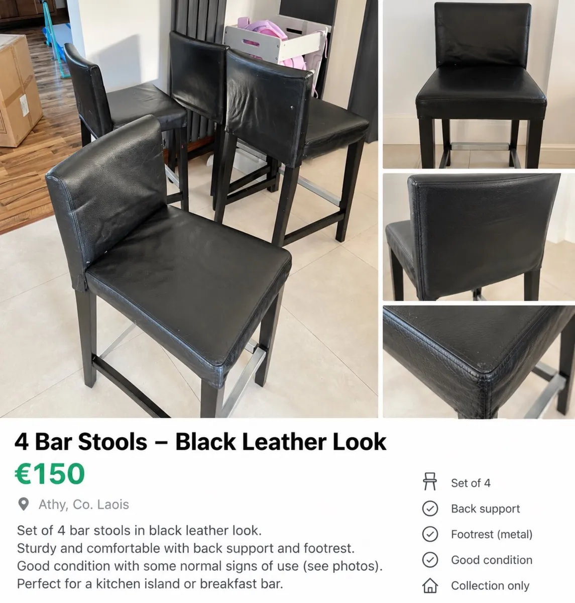 IKEA HENRIKSDAL Bar Stools – Set of 4 - Image 2