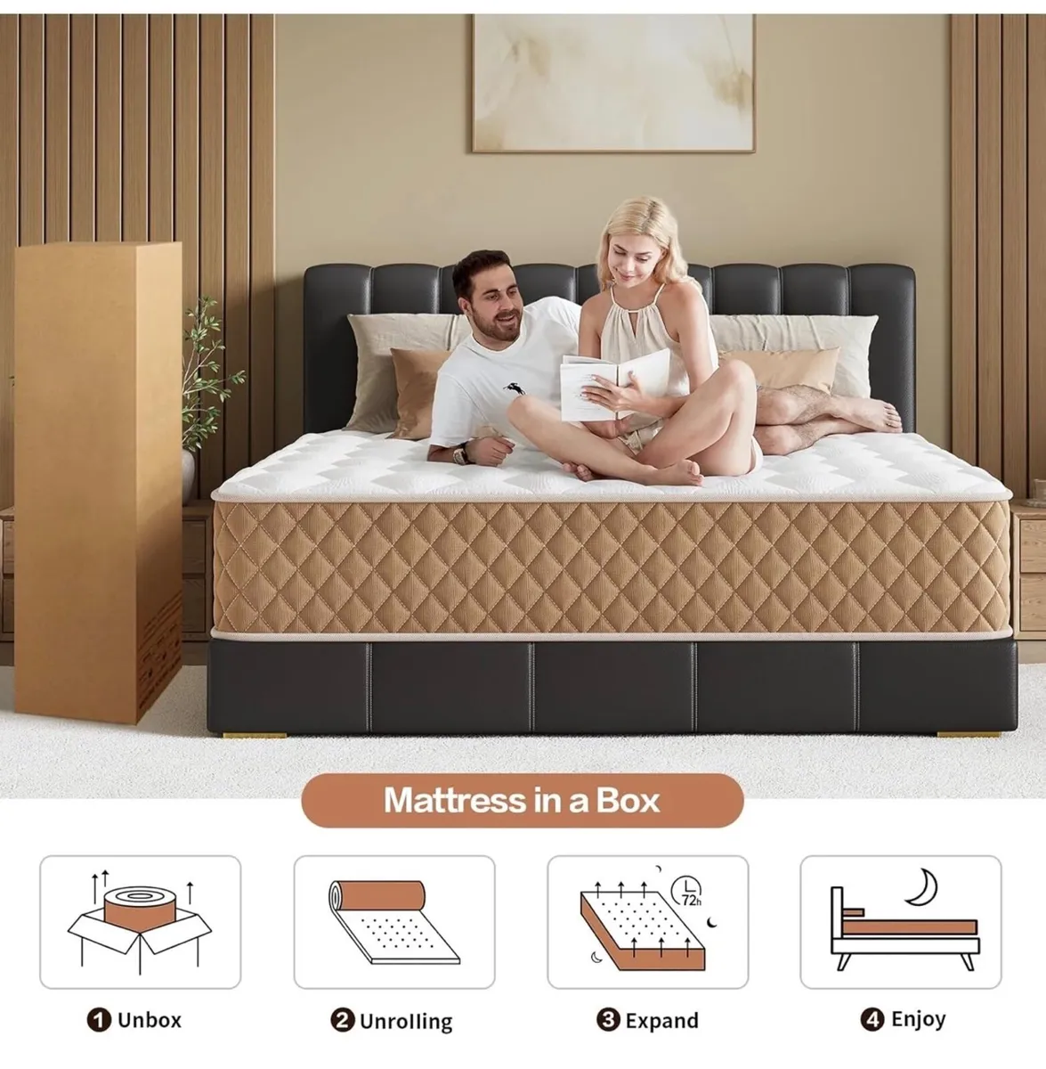 King Size Mattress, 10 Inch Memory Foam Mattress, - Image 2