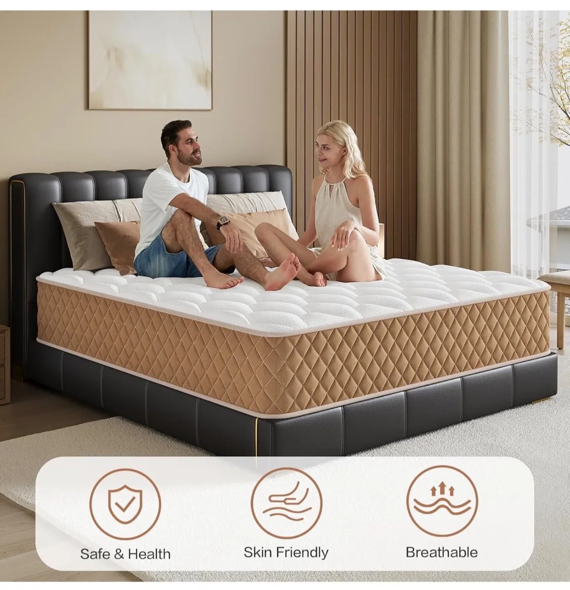 King Size Mattress, 10 Inch Memory Foam Mattress, - Image 4
