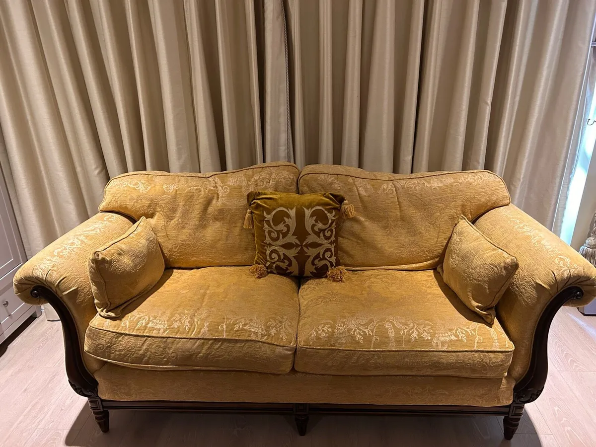 Quality Irish-Made 3 & 2 Seater Sofa & Footstool - Image 2