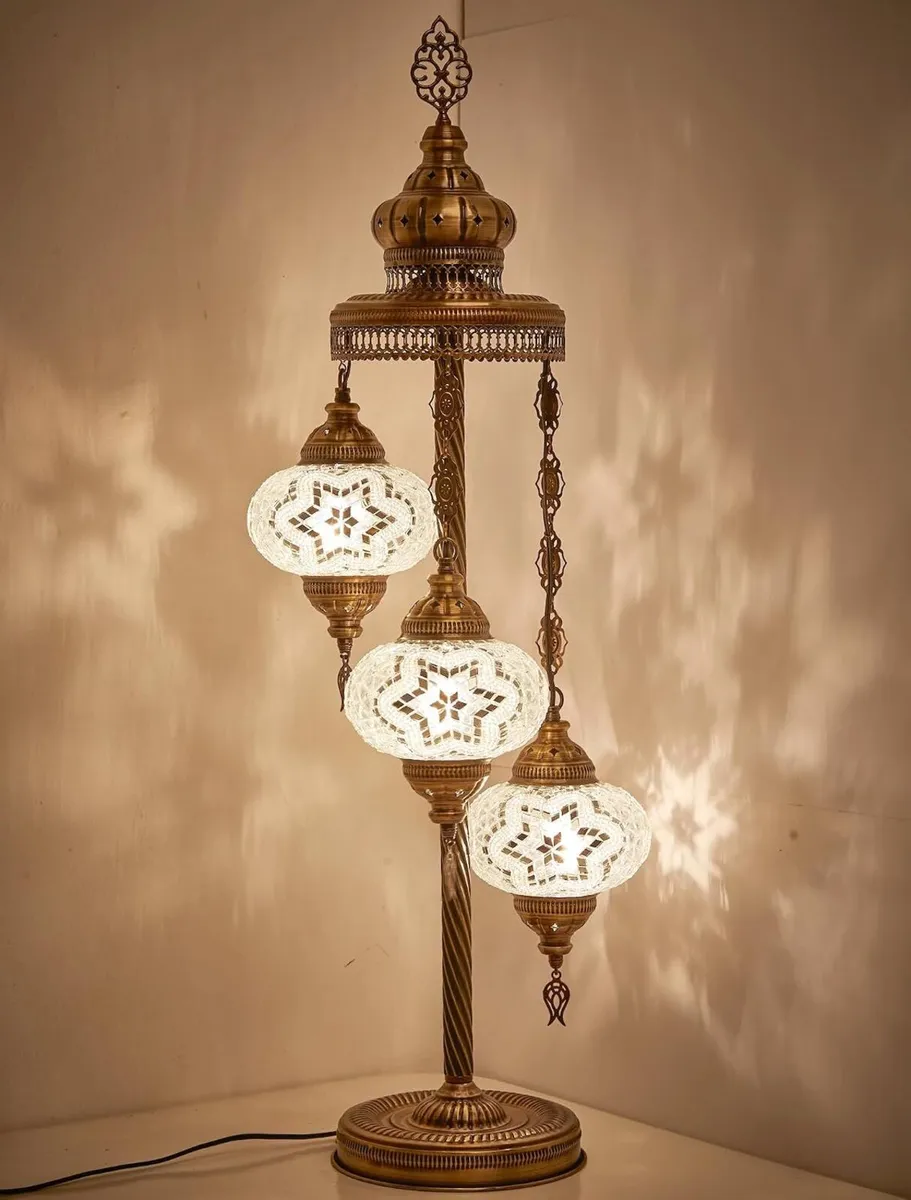 Turkish Moroccan Mosaic Floor and Table Lamp Boho - Image 1
