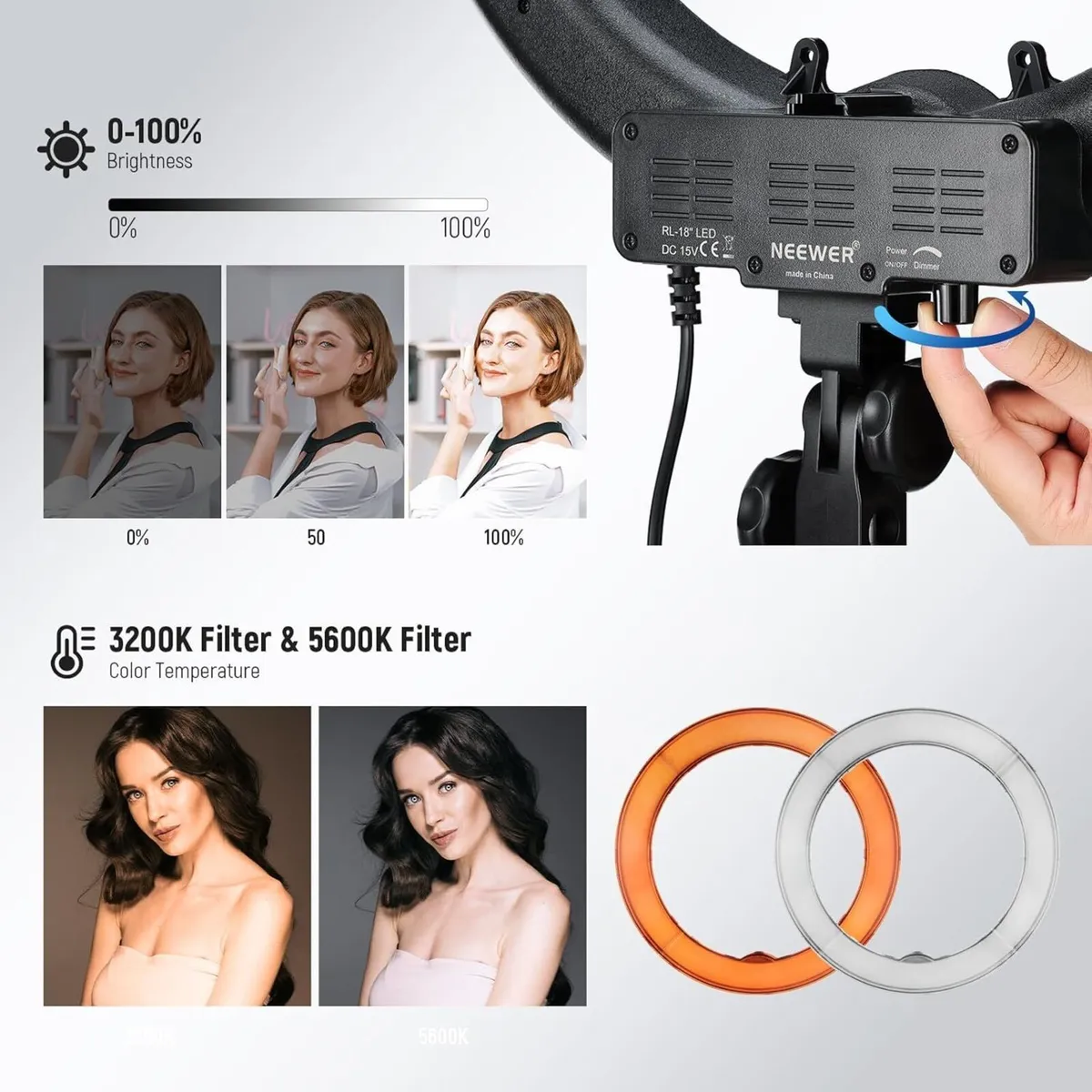 18 Inch 45CM LED Ring Light with Tripod - Image 3