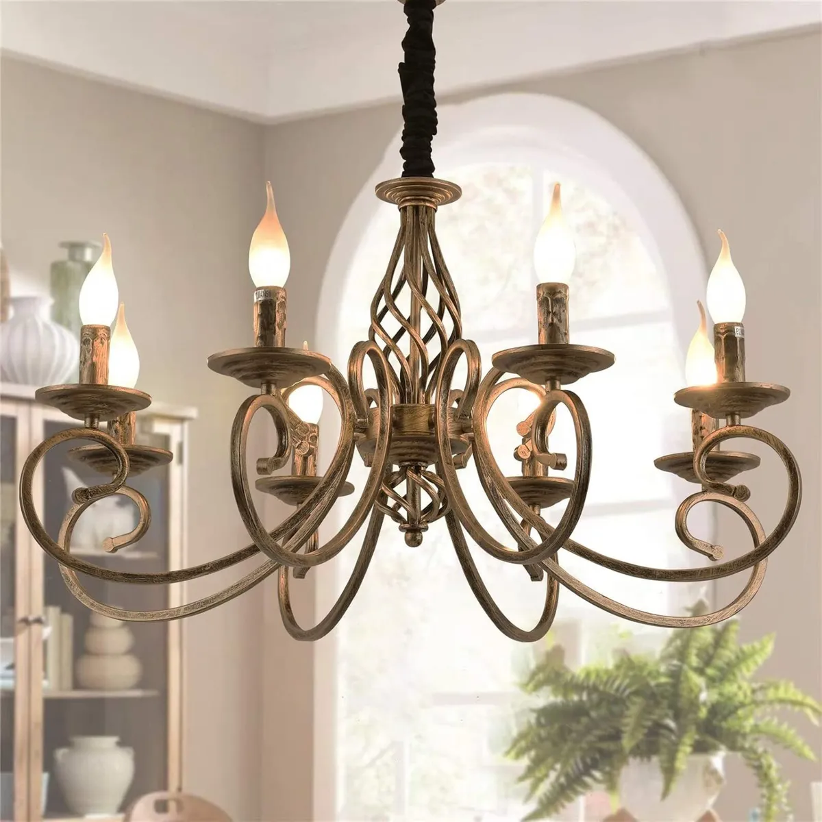Rustic French Country Chandelier Antique Bronze 6 - Image 1