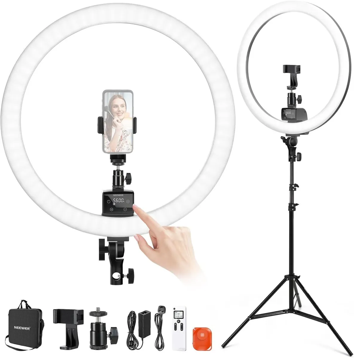 18" LED Ring Light with Tripod Stand Phone - Image 1