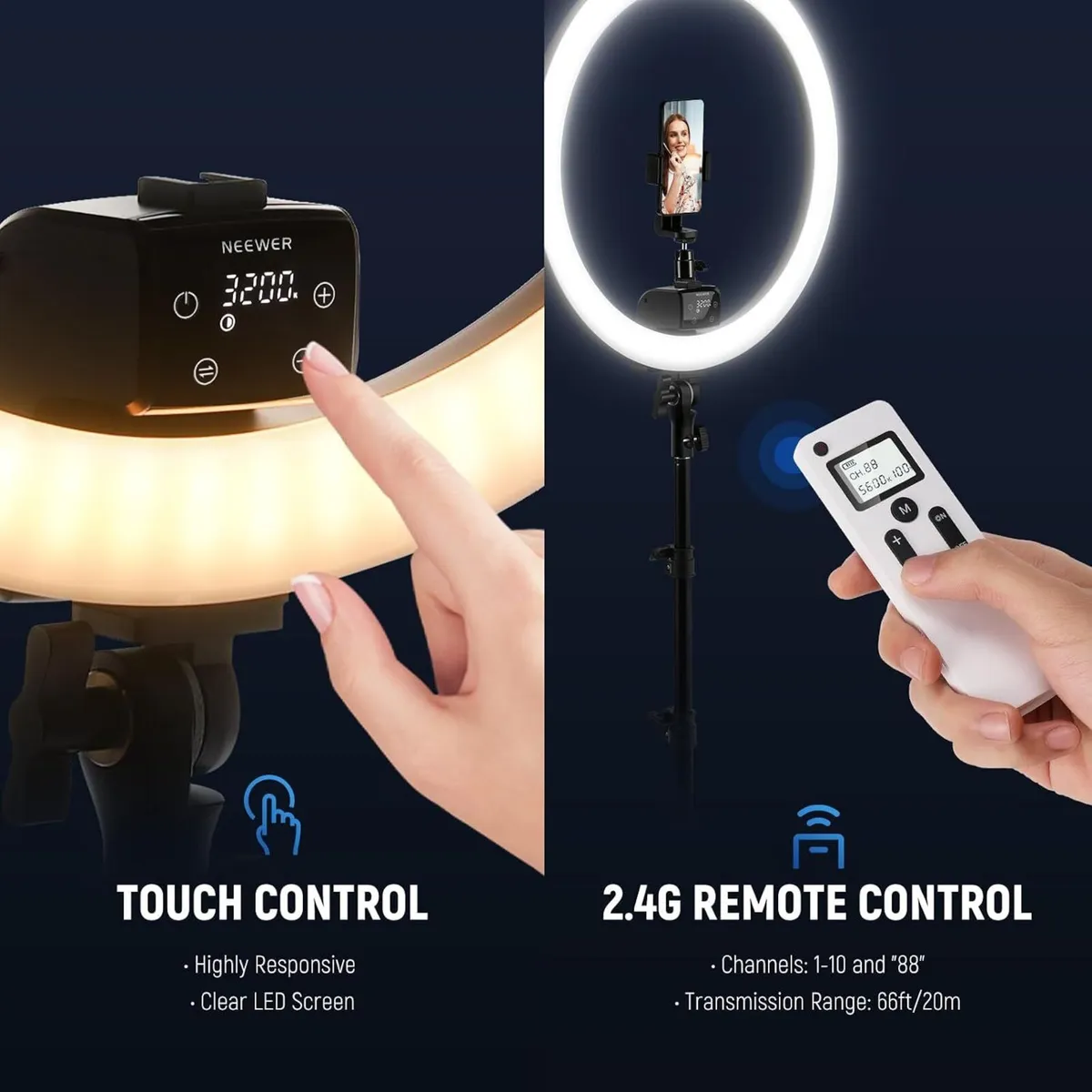 18" LED Ring Light with Tripod Stand Phone - Image 4