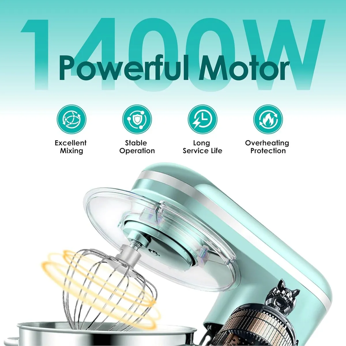 Stand Mixer 6.2L Food Electric Kitchen with Bowl - Image 4