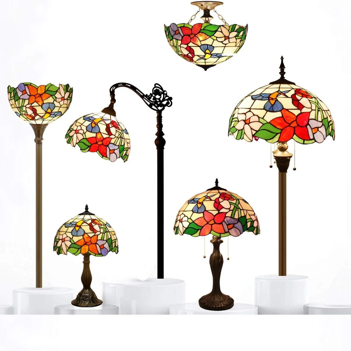 Tiffany Lamp Stained Glass Hummingbird Style - Image 2
