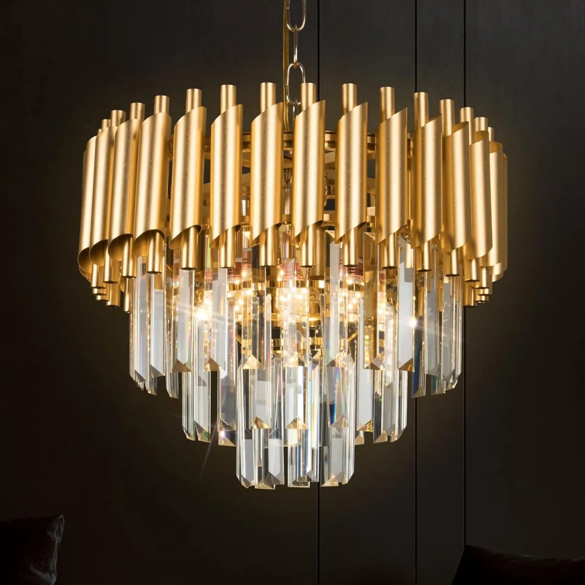 Frixchur 15.7'' Glam Crystal Chandelier Lights - Image 1