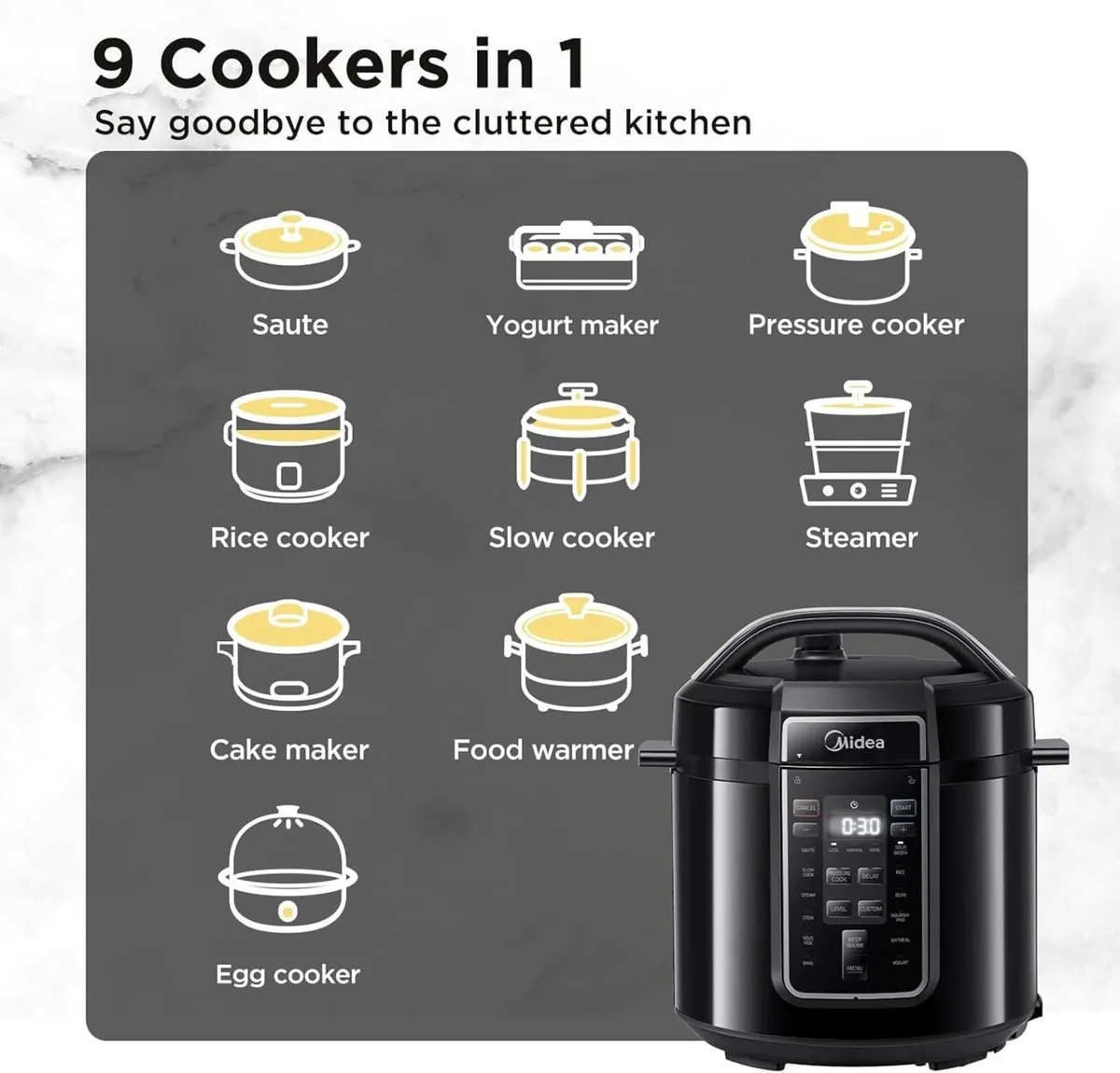 Electric Pressure Cooker 6L 9-In-1 Multi 14 - Image 3