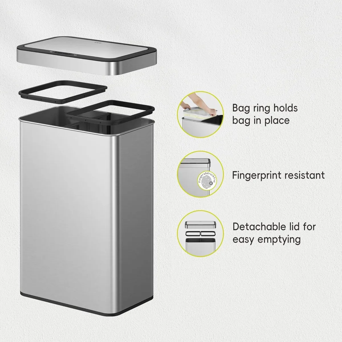 Mirage X 40L Automatic Sensor Kitchen Bin Double - Image 4