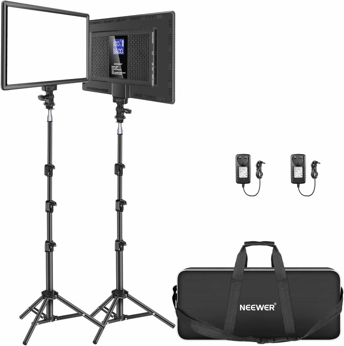LED Video Lighting Kit with 70inch Light Stand (2 - Image 1
