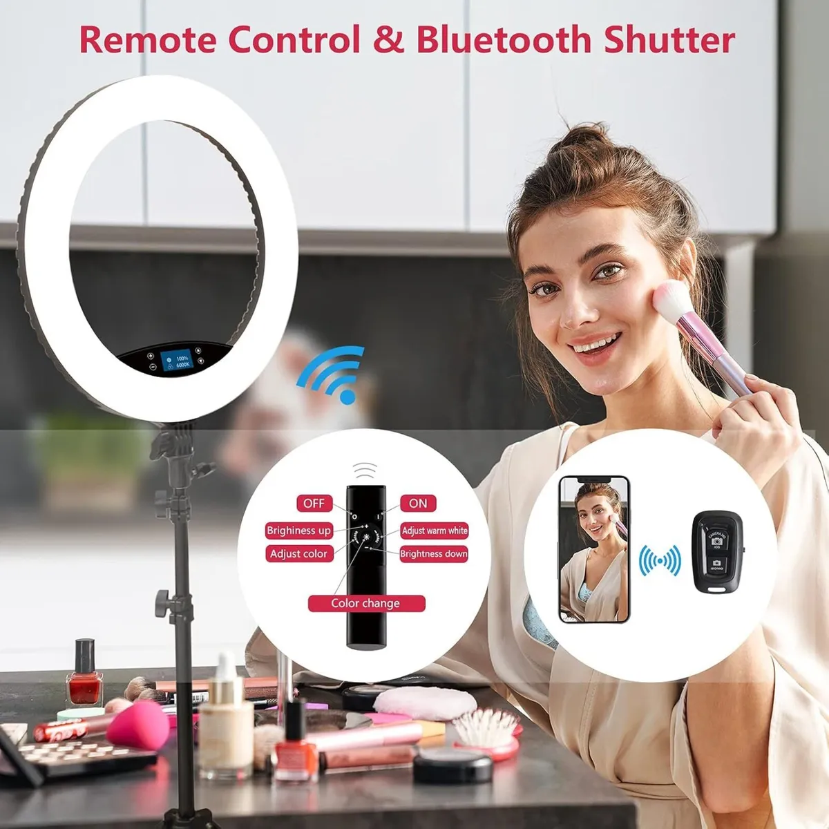 19 Inch LED Ring Light with Tripod Stand - Image 3