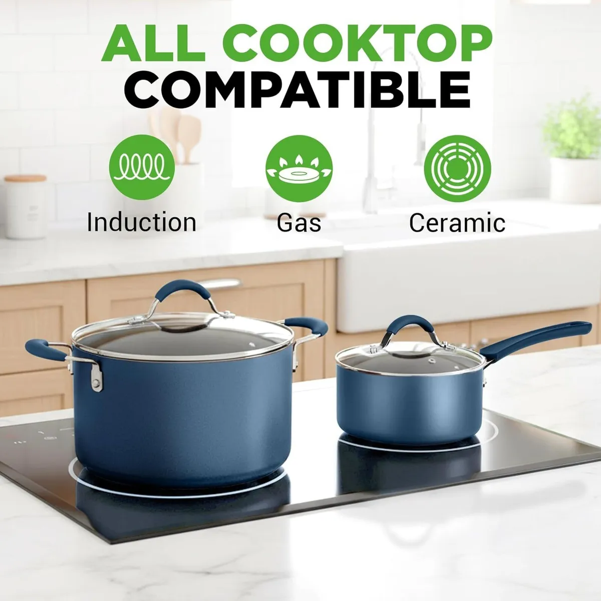 Pots and Pans Set with Lids Non-Stick (20 Piece) - Image 2
