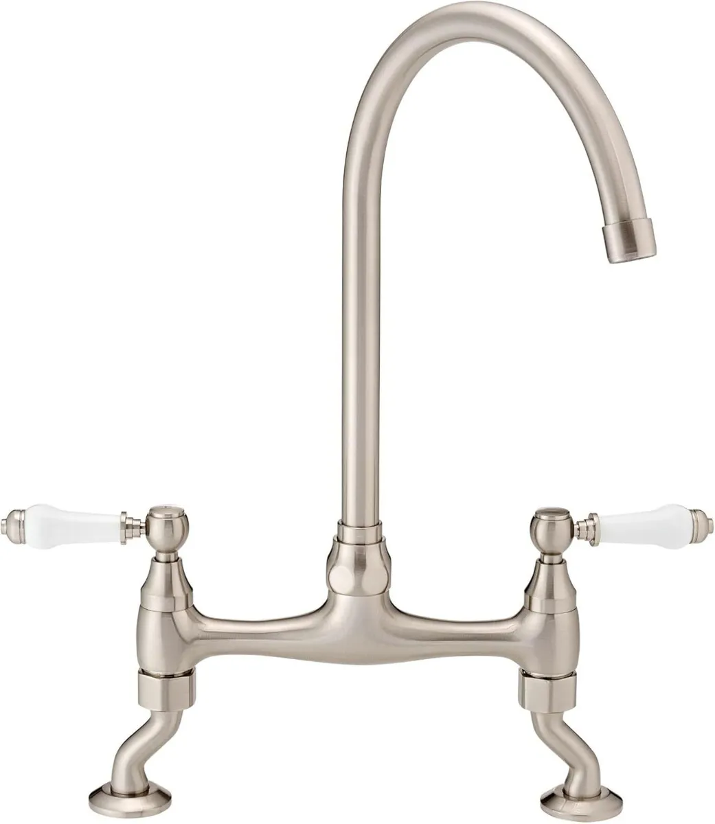 Astbury Deck Mounted Brushed Nickel Kitchen Sink - Image 1