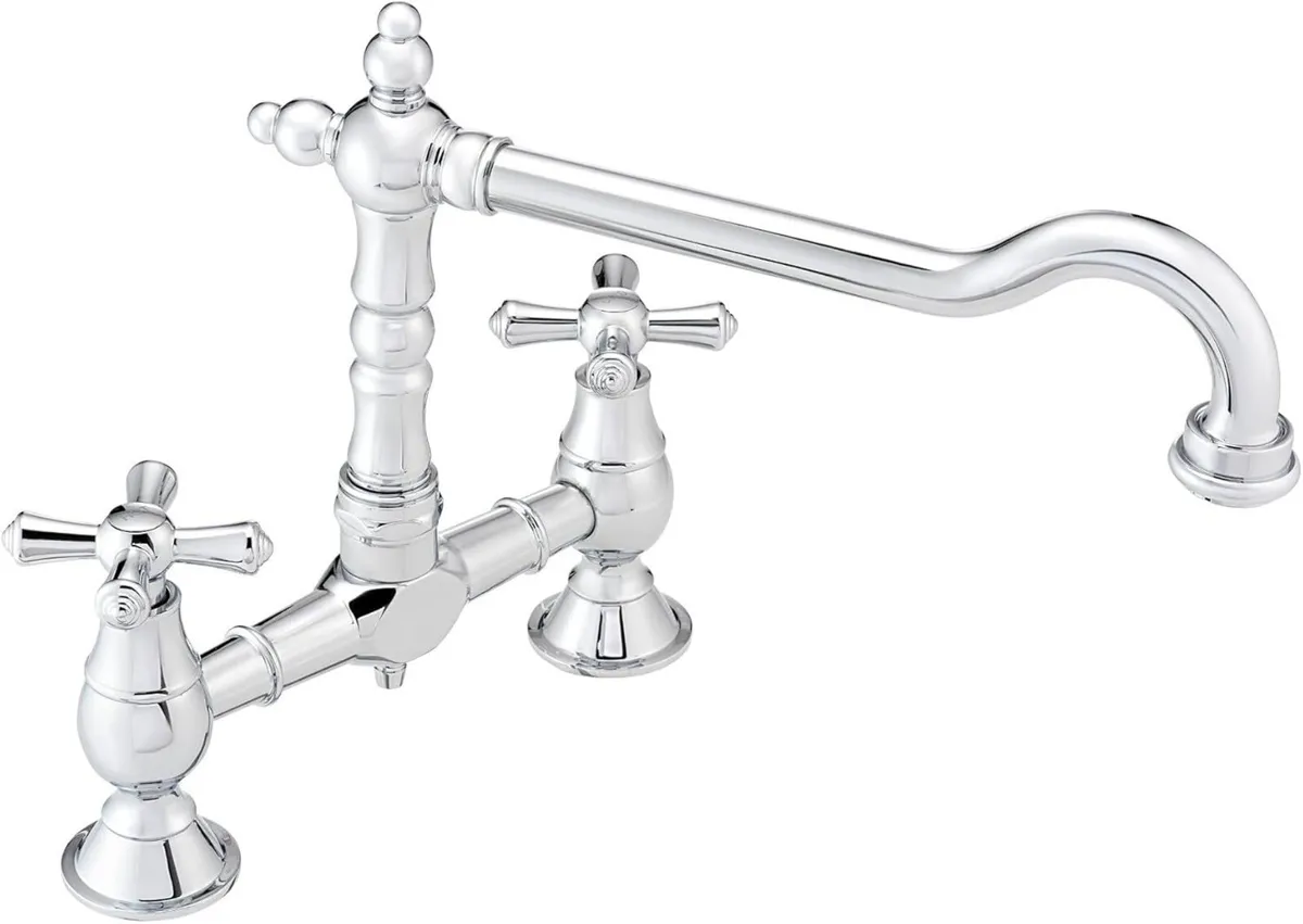 Langley Bridge Traditional Kitchen Tap Brushed - Image 1