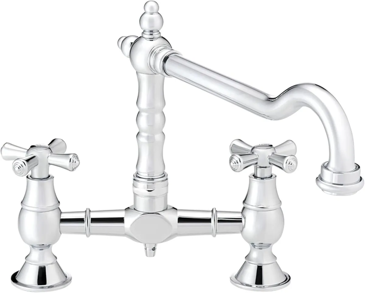 Langley Bridge Traditional Kitchen Tap Brushed - Image 2