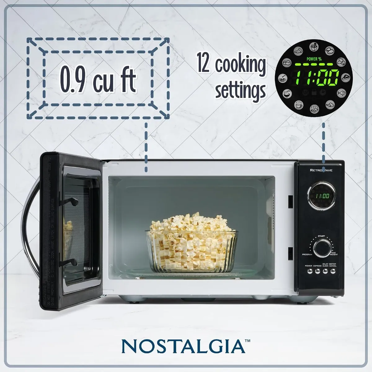 Retro Countertop Microwave Oven Large 800-Watt - Image 2