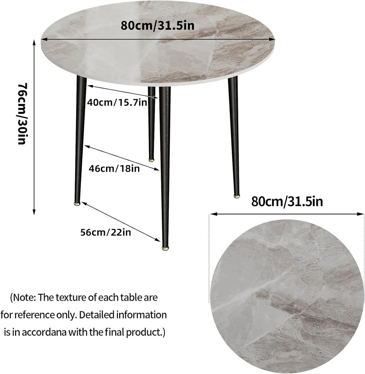 Kitchen Dining Room Table Sintered Stone Marble - Image 2