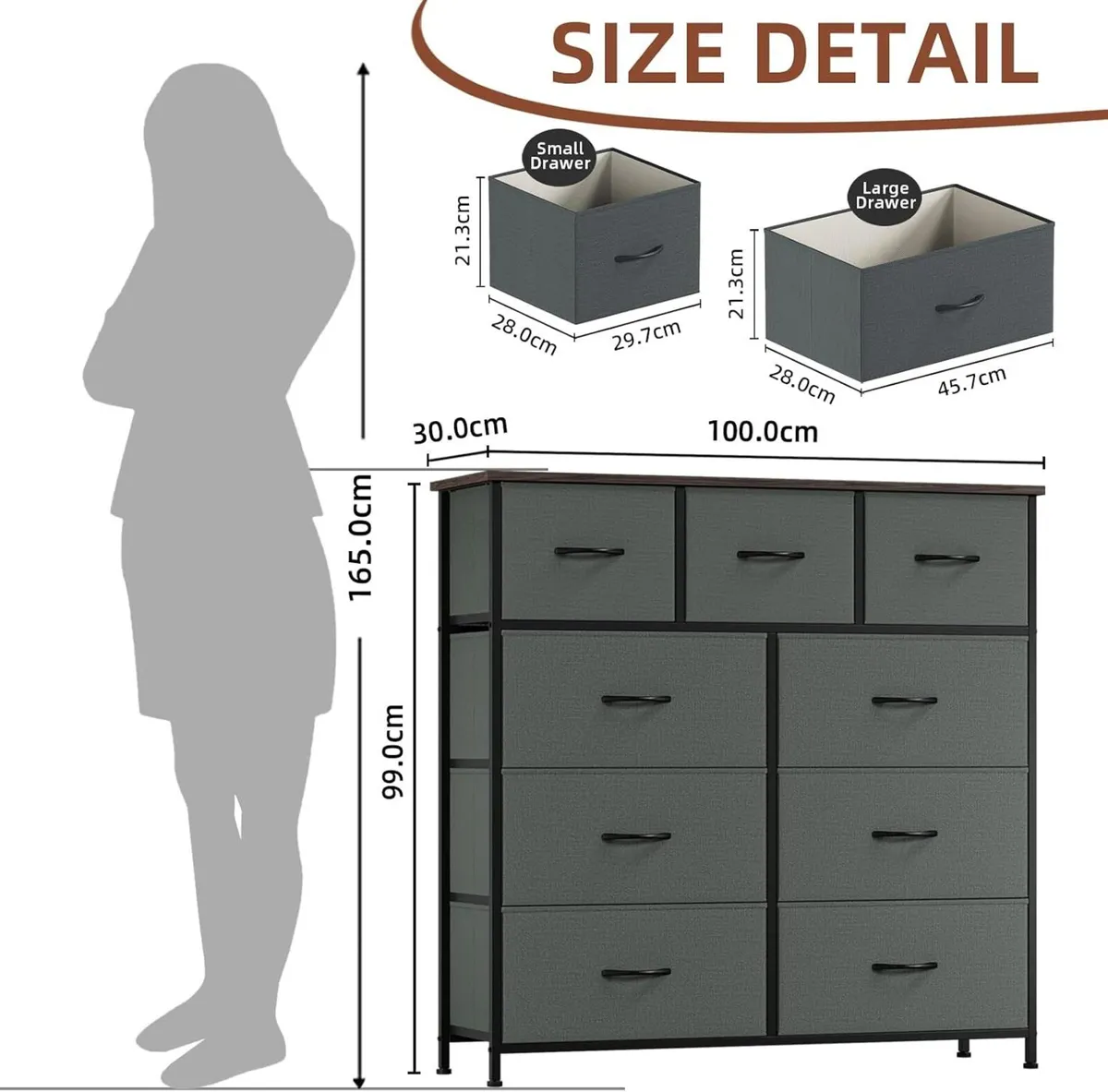 Chest of Drawers for Bedroom 9 Fabric - Image 3
