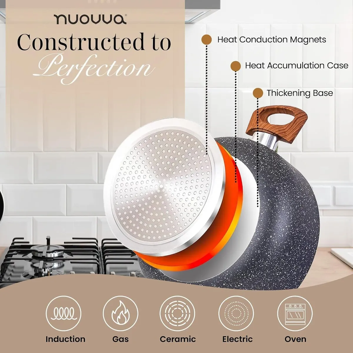 Non Stick Pots and Pans Set Induction Hob - Image 3