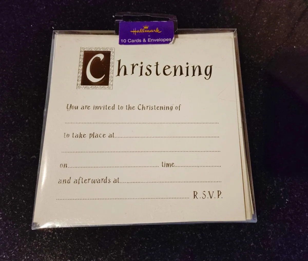 PACK OF 10 CHRISTENING CARDS WITH ENVELOPES (NEW). - Image 1