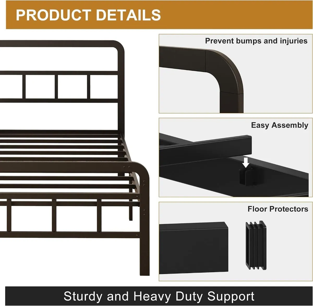Bed Frame with Headboard and Footboard - Image 4